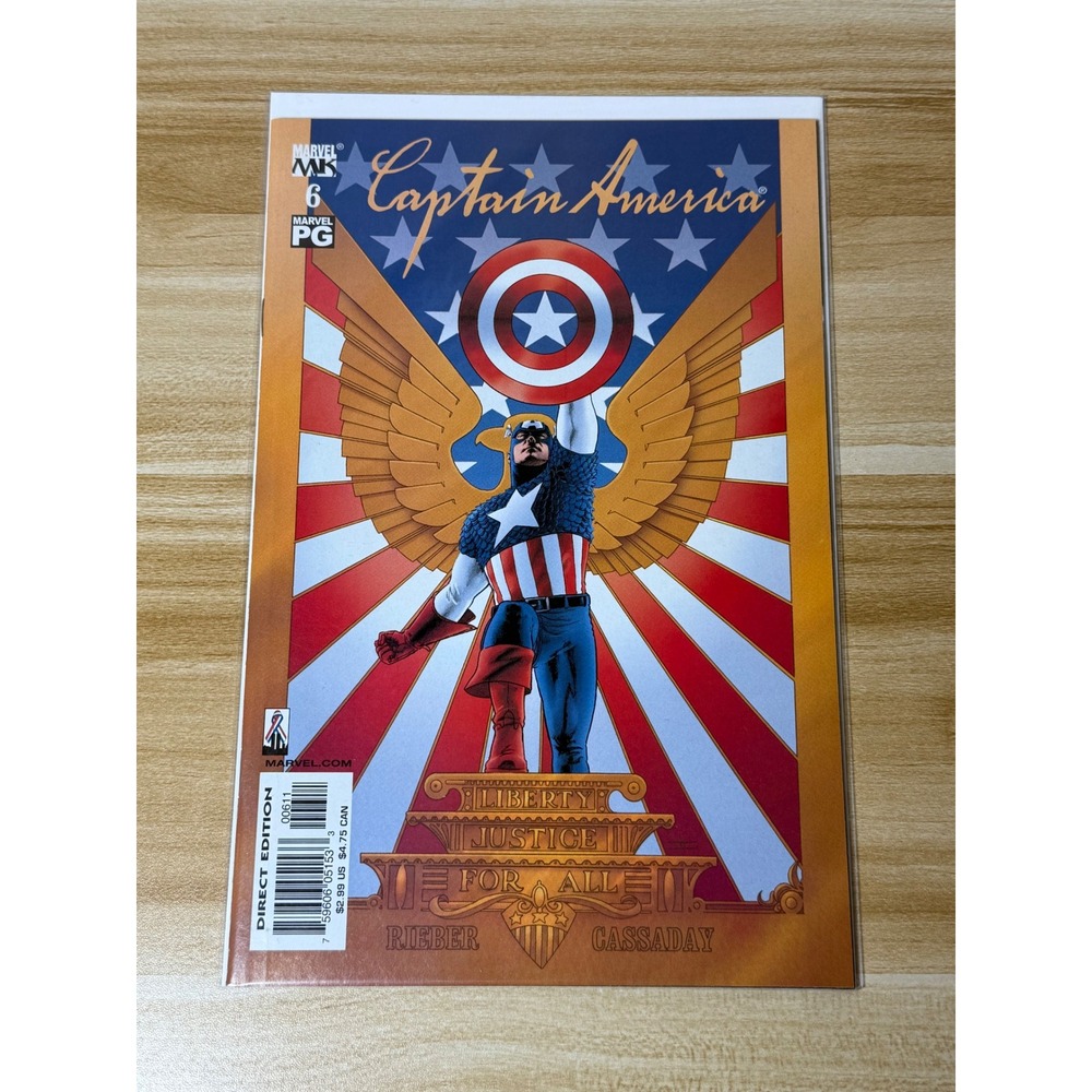 Captain America #6 Comic Book Marvel Knights 2002 Reiber Cassaday‎